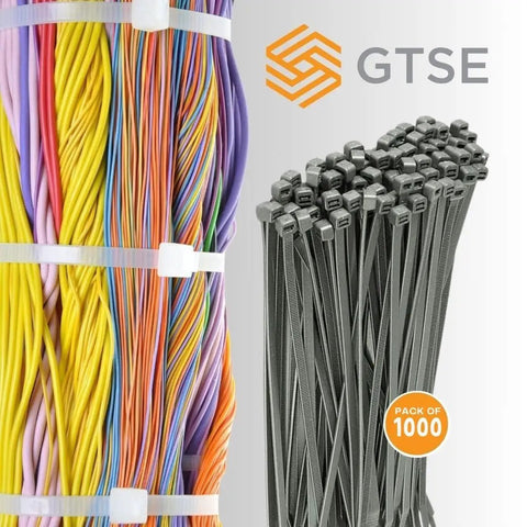 Beefy 14 Inch Zip Ties Bulk Pack 1000 Count Heavy Duty Self Locking Cable Ties With 120 Pound Strength UV Resistant Nylon Gray Indoor Outdoor Use