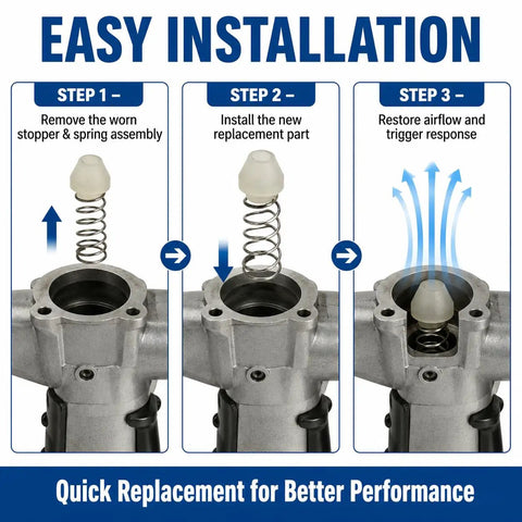 Easy installation steps for Slick Air Throttle Valve And Trigger O Ring Replacement For 1/2 3/4 1 Inch Pneumatic Impact Wrench.