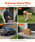 Smooth As Butter 2K Wireless Security Cameras 2 Pack With Sharp Color Night Vision And 130 Degree Wide Angle Lens Battery Powered For Keeping Tabs On Your House Daily with AI detection.