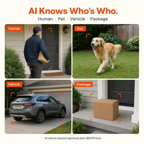 Smooth As Butter 2K Wireless Security Cameras 2 Pack With Sharp Color Night Vision And 130 Degree Wide Angle Lens Battery Powered For Keeping Tabs On Your House Daily with AI detection.