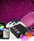 32W Dual Head Fiber Optic Light Kit With 900 End Glow Fibers Dope RGBW Colors Remote And App Control 9.8 Ft Run Displayed