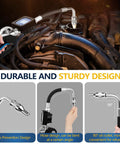 Beefed Up Heavy Duty Air Operated Oil Flow Meter Dispenser Nozzle Digital Metering Gun showing drip prevention and flexible hose design