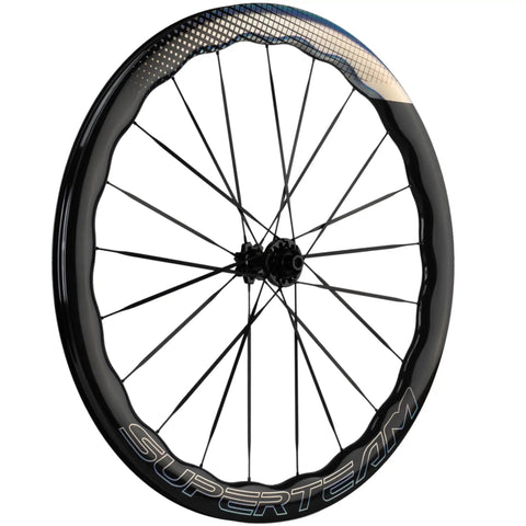 Carbon Disc Brake Wheelset For Road Bikes Tubeless UD Glossy Finish 50CU-28-CC with thru axle design for smooth ride