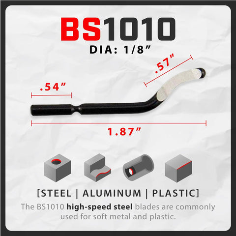 BS1010 blade dimensions for Heavy Duty Deburring Tool With Countersink Hand Reamer And 11 HRC64 Blades for multi-material use