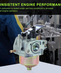 Carburetor for Predator Generators, Fits 212cc And 208cc 6.5HP 7HP Engines, in testing setup with background machinery.