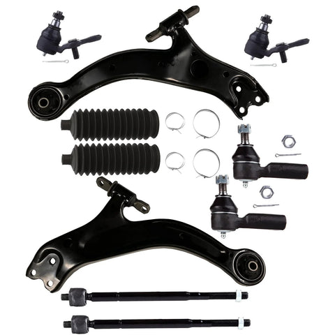 ASTOU front suspension kit with lower control arms, ball joints, inner and outer tie rod ends and boots