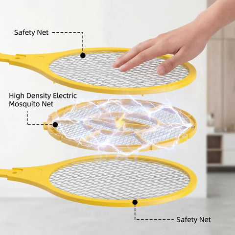 4 Pack Electric Fly Zapper Racket Handheld Bug Swatter For Indoor Outdoor Use 17.3 Inch Zapping Paddle Battery Powered