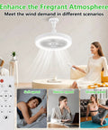 Ceiling Fan With Light And Remote, 2800 Lumens LED Light Bulb Fan, Screw In E26/E27 Small Ceiling Fan With Light, 3 Speeds, Timer