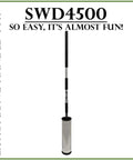 Extra Long Handle Stretch Wrap Dispenser For 12 To 18 Inch Rolls 63 Inch Total Length 2 Pound Lightweight Frame Heavy Duty Pallet Wrapping Tool With Mid Handle Tension System And Made In America Quality, full-length view