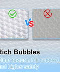 Extra Large 12 By 16 Inch Bubble Mailers Pack Of 10 Self Adhesive Cushioned Padded Envelopes Waterproof Shipping Bags For Business Use comparison of bubble textures with check and cross mark