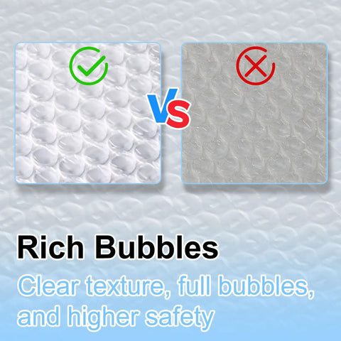 Extra Large 12 By 16 Inch Bubble Mailers Pack Of 10 Self Adhesive Cushioned Padded Envelopes Waterproof Shipping Bags For Business Use comparison of bubble textures with check and cross mark