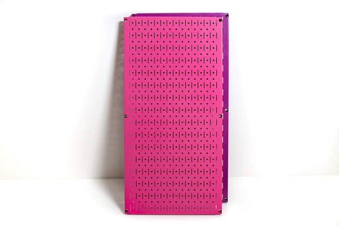 Dope Pink Metal Pegboard Wall Panels Pack, Two 32 Inch Tall By 16 Inch Wide Pegboard Boards For Garage Or Kid Room