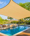 Shade Sail 8x20 Foot Rectangle Sand Color UV Blocking Breathable Canopy For Backyard Patio over pool area