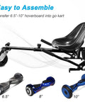 Hoverboard Go Kart Attachment With Dual Shock Absorbers And 6 Inch Off Road Wheel 265 Lbs Capacity Adjustable Length Fits Hoverboards
