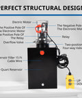 Beefy 12V DC Hydraulic Power Unit With 20 Quart Reservoir, 3200 PSI Single Acting Pump, Remote Control for Dump Trailers