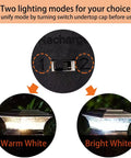 Solar Post Cap Lights For 4x4 Wooden Posts Outdoor LED Deck And Fence Cap Light With Dual Modes Warm White Or Bright White