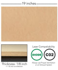 Ten 12x19 Inch One Eighth Inch Thick MDF Sheets For Laser Engraving And CNC Projects, Glowforge Ready, Unfinished Wood
