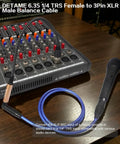 Grab This Hot 6.35mm TRS Female To XLR Male Balanced Audio Cable Pack For Your Studio Setup! Cable connected to a mixer and microphone.
