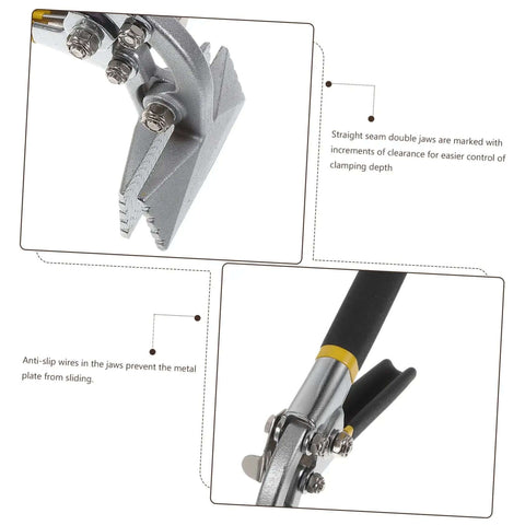 Metal Bending Pliers Form Edge Seamer Hand Seamer Tool for standing seam roofing with double jaws and anti-slip wires
