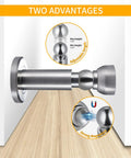 Heavy Duty Magnetic Door Stopper For Wall And Bottom Of Door With Adjustable Height From 3.15 To 4.8 Inches Windproof Anti Slip Stainless Steel SUS304 One Piece Construction Durable Premium Door Hardware For Home Office And Commercial Use showing side view and magnetic feature.