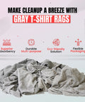 Bulk Recycled Gray T Shirt Rags 50 Lb Bag Cotton Cleaning Cloths For Garage Paint Dust Oil Wood And Multi Surface Wiping Great Absorbency