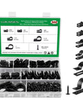 Cable Clips For Cable Management Cord Organizer Kit All In One 6 Sizes 300 Pcs Nylon R-Type Cable Clamps With M4 Screws in box