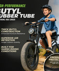 16x4 Inner Tube With 32 Mm Schrader Valve For Kids Electric Bikes And Fat Tire 16 Inch Wheels Beefy Butyl Rubber Construction Delivers Superior Air Retention Durable And Leak Resistant Easy Inflation One Pack on kids e-bike