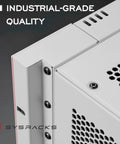 32U Server Rack Cabinet With 19 Inch Network Enclosure Layout 35 Inch Deep Floor Standing Data Chassis close-up showing industrial-grade material.