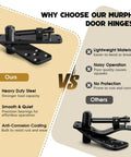 Hidden Door Pivot Hinge Heavy Duty Murphy Door Hardware With 580 Lbs Capacity Built To Handle Solid Wood Doors Sag Free For Secret Rooms And Fully Loaded Bookcases Invisible Design, black steel pivot hinge shown with our vs others comparison