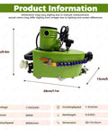Heavy Duty Handheld Glass Edge Polisher With Ten Grinding Wheels And 8000 RPM dimensions shown with specifications for power and speed.