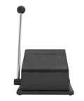 Heavy Duty Pro Round Hole Punch Die Cutter 48.5mm for Badge Making, front view of black metal tool with lever handle