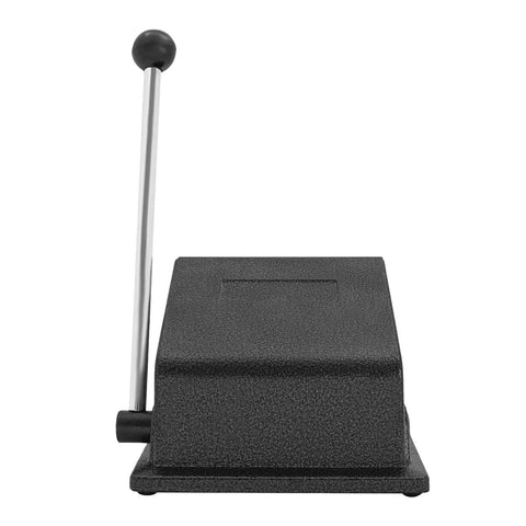 Heavy Duty Pro Round Hole Punch Die Cutter 48.5mm for Badge Making, front view of black metal tool with lever handle