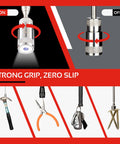 Telescoping Magnetic Pickup Tool Kit With Super Bright COB LED Square Inspection Mirror And Flexible Magnet Flashlight demonstrated
