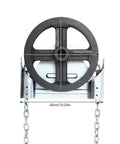 Garage Door Jackshaft Chain Hoist 1 To 1 Reduced Drive, 331 Lbs Capacity, durable iron pulley close-up, compatible with roll up doors