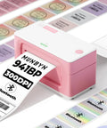Bluetooth Thermal Label Printer 941BP Wireless 300DPI 4x6 Shipping Labels For Small Biz Works With Windows Mac iPhone Android PC Amazon Shopify Etsy USPS Pink.