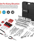 248 Piece Mechanics Tool Set With Sockets And Wrenches, Ultimate Must Have Go To Home And Auto Repair Kit With Durable Storage Case, Chrome Vanadium Forged Tools, Anti Corrosion Finish, Meets New ANSI And ASME Standards