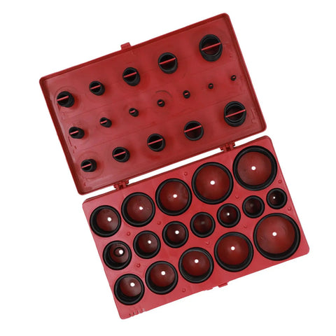 32 Sizes Rubber O Ring Kit High Temp Heat Resistant Seal Set in open red case with assorted sizes for automotive applications