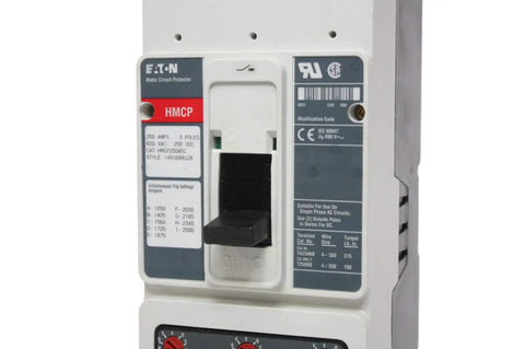 Heavy Duty 3 Pole Motor Circuit Protector Breaker Replacement For Industrial Panels 250 Amp with clear labeling and controls.