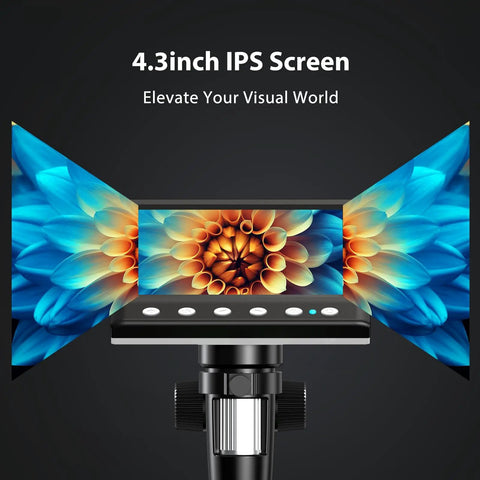 4.3 Inch IPS Digital Microscope 1000X With Built In Lights For Coin Collectors And DIY Lab Projects Crystal Clear Images On A Bright Screen Easy USB Viewing with 4.3-inch IPS screen