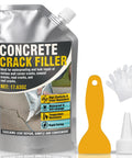 500g Concrete Crack Filler Waterproof Self Leveling Sealant with applicator tools and gloves for Driveway, Patio, Walkway & Foundation Cracks