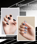 Manicure using Six Piece 15ml Gel Polish Set In Black And White Non Toxic HEMA Free Toluene Free Soak Off Gel Nail Polish Kit