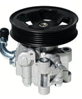 Hella Durable Power Steering Pump With Pulley for Toyota Corolla and Pontiac Vibe, silver and black, smooth handling, durable.