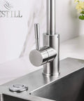 Garbage Disposal Air Switch Kit With Cordless 3.6 Inch Push Button In Stainless Steel Brushed Nickel UL Listed For All Disposals