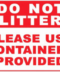 No Litter Prohibition Sign 8x12 Inch High Visibility Waste Disposal Safety Sign For Public Areas Durable Weatherproof Outdoor Indoor Use For Offices And Campuses red aluminum sign