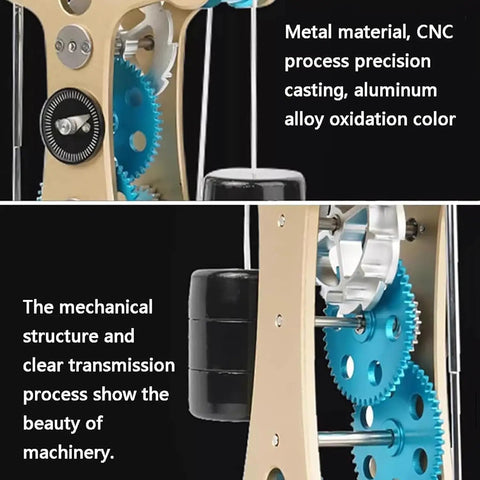 DIY Metal Pendulum Wall Clock Kit With Gear Train And Pendulum close-up of gears and mechanical parts