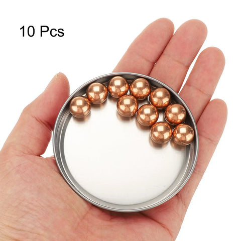 10 Pieces 12mm Solid Copper Bearing Balls G200 Precision Copper Spheres For Machinery Automotive And DIY Projects Smooth Low Friction Rotation For Gearheads And DIY Buffs in hand