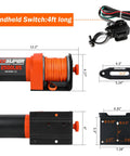 Heavy Duty 2500 lb Electric Winch 12V DC With 30ft Synthetic Rope For UTV ATV Boat Recovery Kit Quick Mount Plate And Hardware 153 To 1 Gear Ratio High Efficiency Easy Install Emergency Extrication Ready, 12.2in size