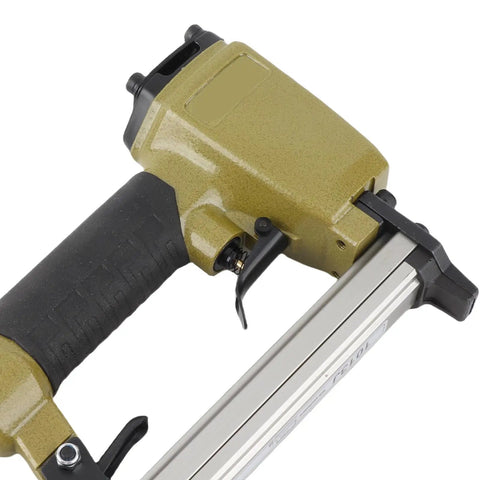 Close-up of Heavy Duty 18 Gauge Pneumatic Brad Nailer and Narrow Crown Stapler Combo showing textured handle and trigger switch.