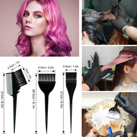 Pro At Home Hair Dye Kit 21 Pcs Set With Dye Brush 350ml Color Bowl Hair Clips Applicator Ear Covers Gloves Capes And Disposable Shawls for coloring hair