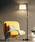 Sturdy Metal Arc Floor Lamp With Two Shade Options, 9W LED Bulb, 3 Color Temperatures, Long Power Cord, Cool Black Modern Standing Light